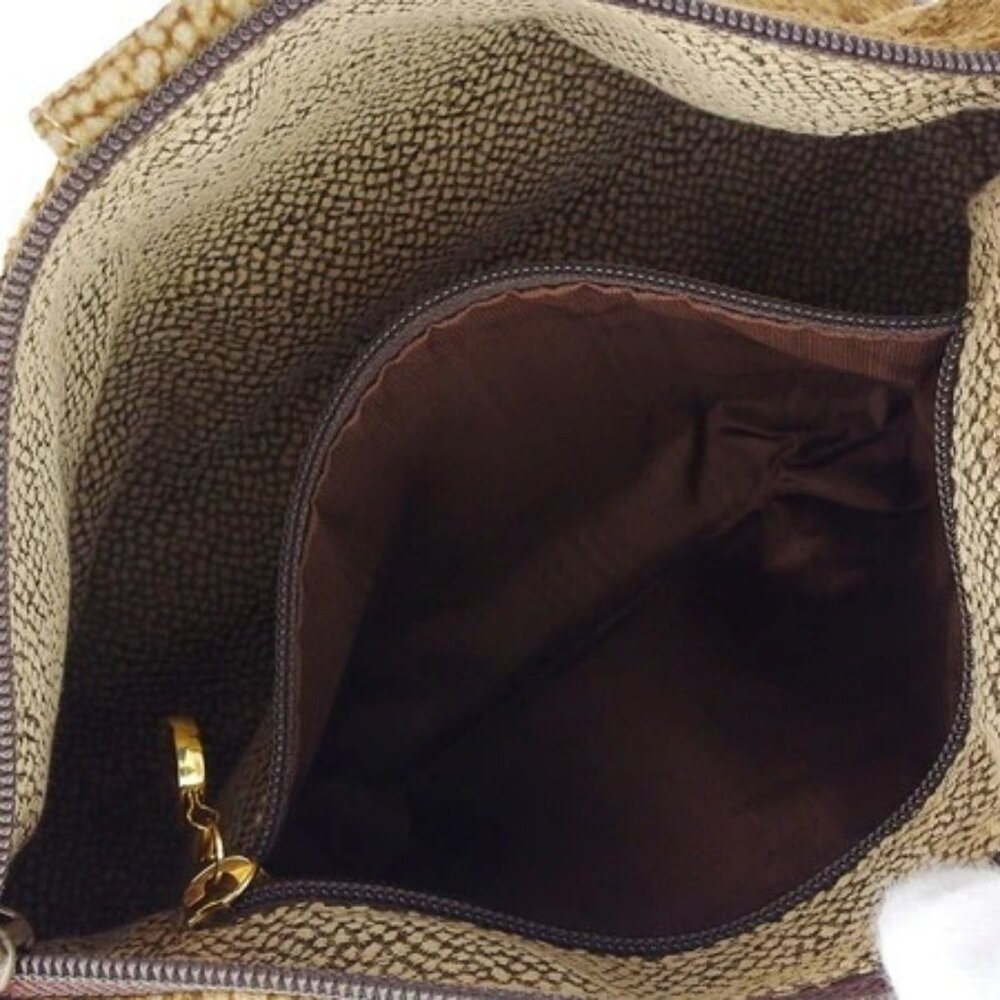 Borbonese Shoulder Bag Quail Pattern Authentic Us… - image 8